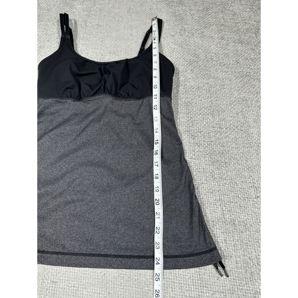 Lululemon Tank Top Womens 6 Gray Black Hot N Sweaty Built In Bra - Picture 4 of 9